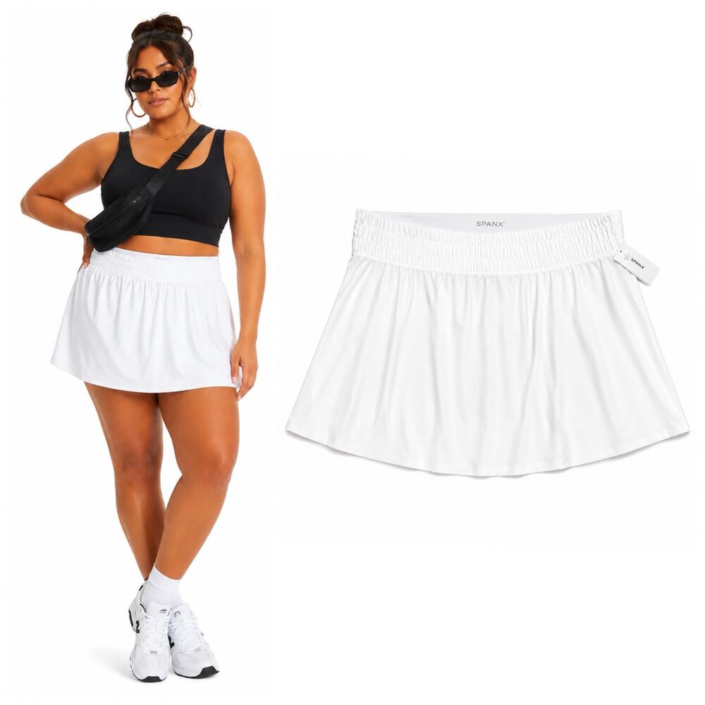 NEW Spanx | Booty Boost Vivid White High Rise Tennis Golf Plus Size Skort 1X